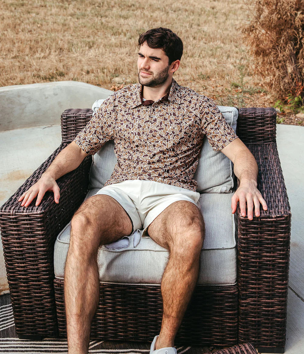 SOUTHERN SHIRT CO HUNTERS HIDEAWAY PRINT POLO
