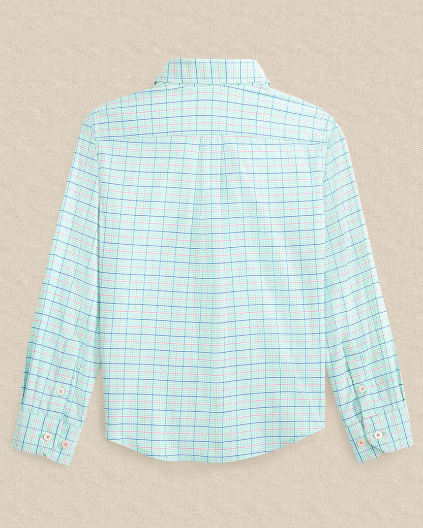 SOUTHERN TIDE BOYS EDISTO ISLAND PLAID COASTAL BREEZE SPORT SHIRT
