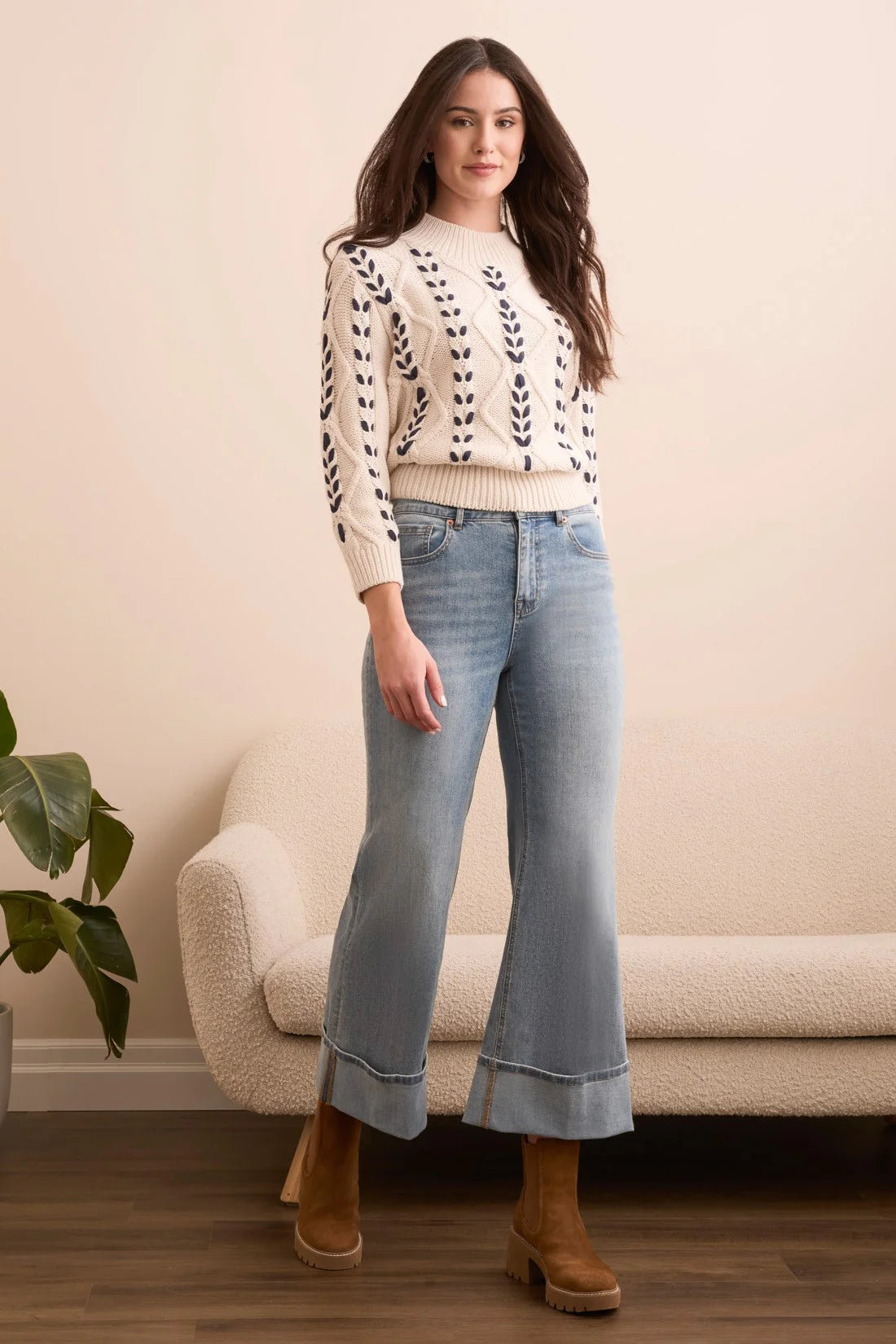 BROOKE PALAZZO CUFF JEANS