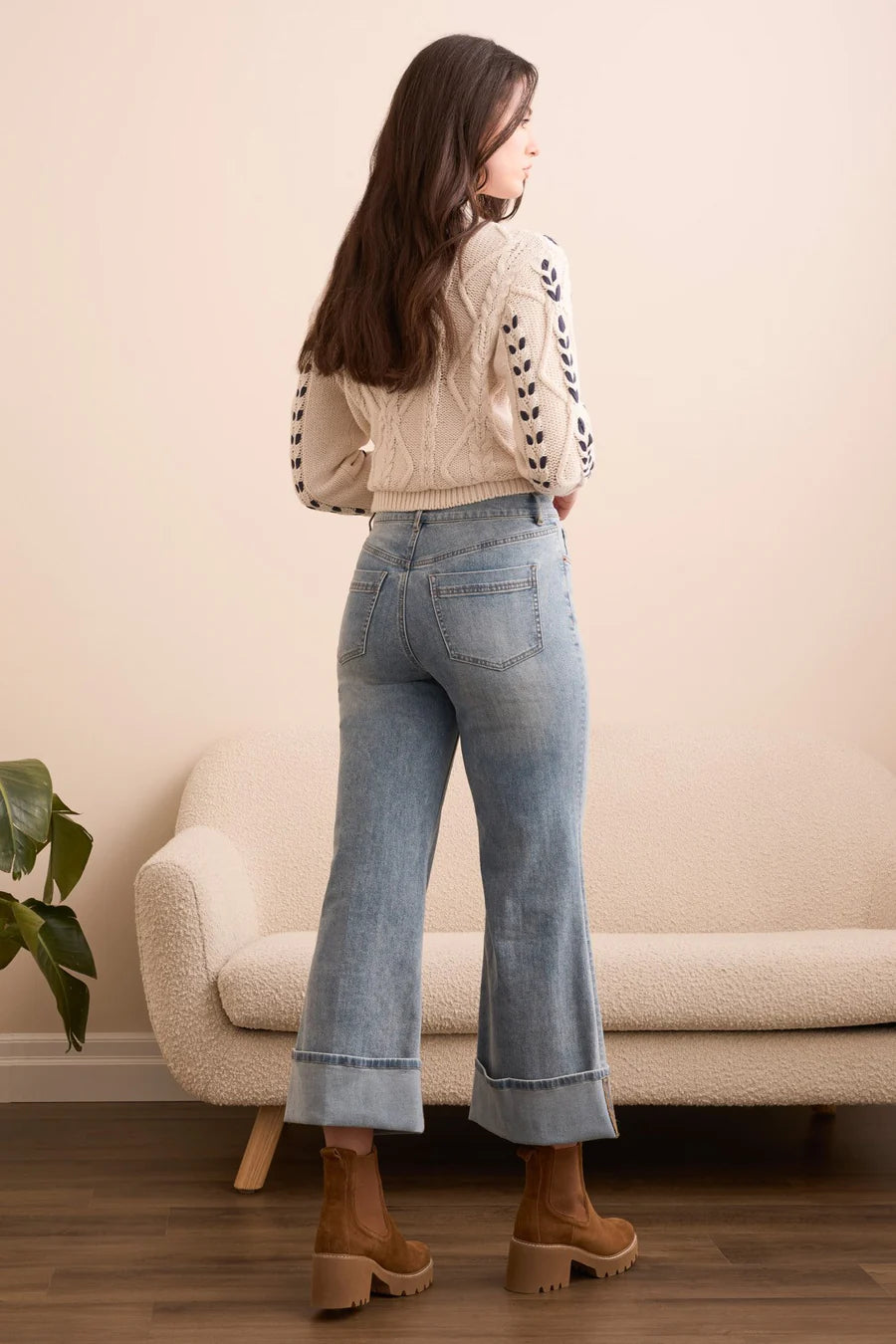 BROOKE PALAZZO CUFF JEANS
