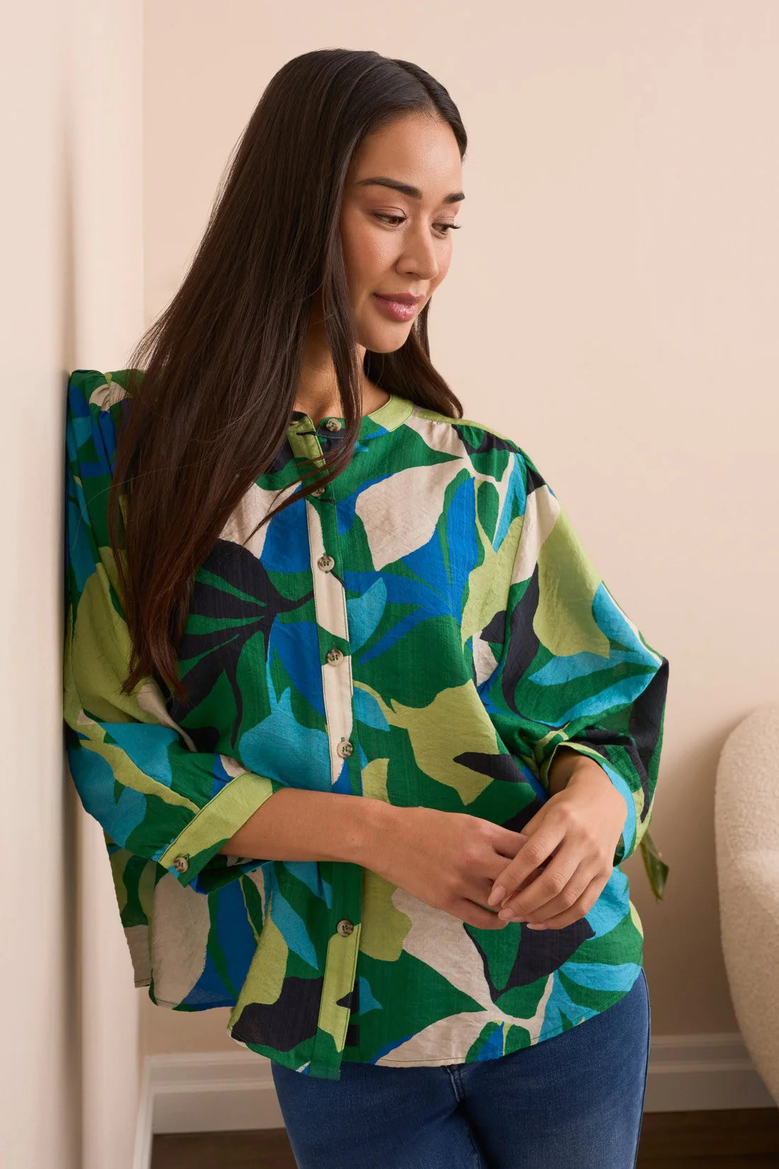 PLEATED PETAL BLOUSE