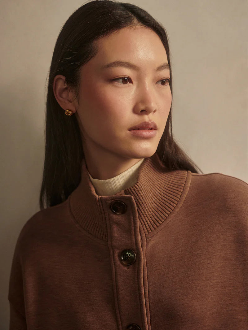 SABRINA BUTTON THROUGH SWEAT