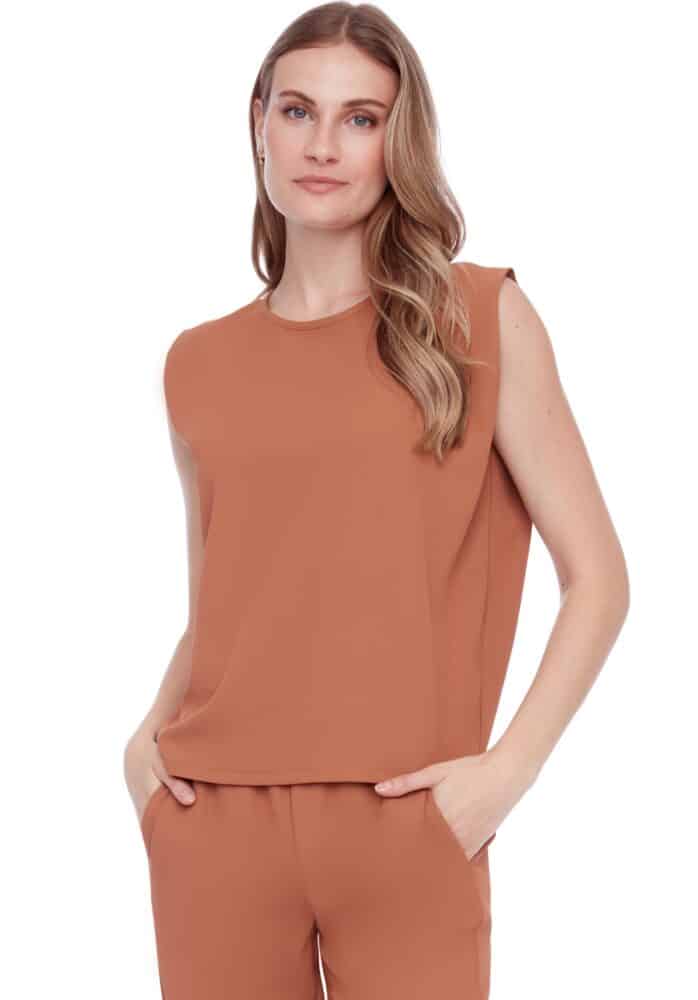 Maylee Solid Vegan Silk Sleeveless Top