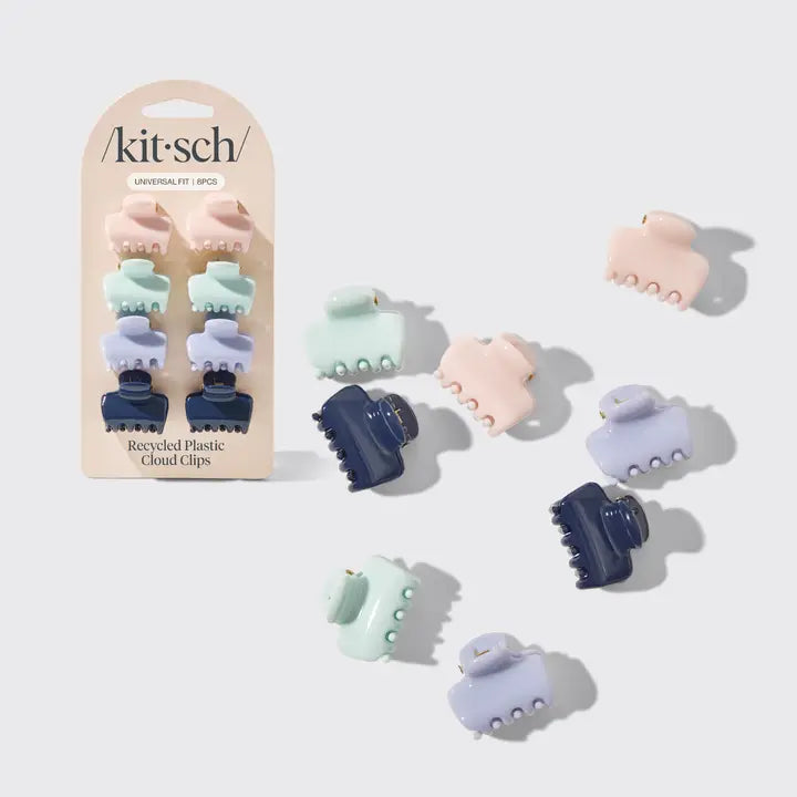 KITSCH Recycled Plastic Mini Cloud Clips 8pc Set