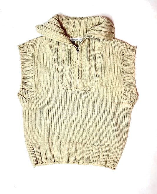 CHUNKY KNIT ZIP VEST