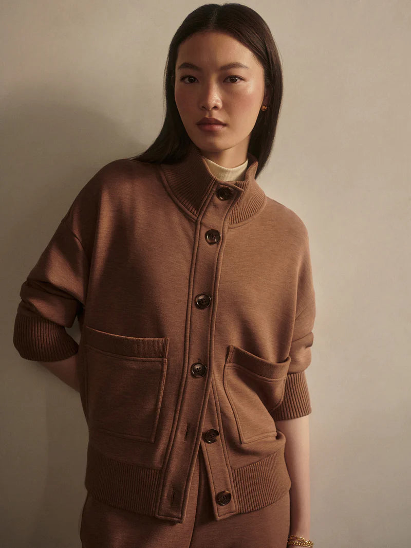 SABRINA BUTTON THROUGH SWEAT