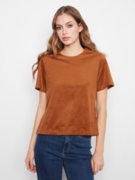 FAUX SUEDE SS TOP