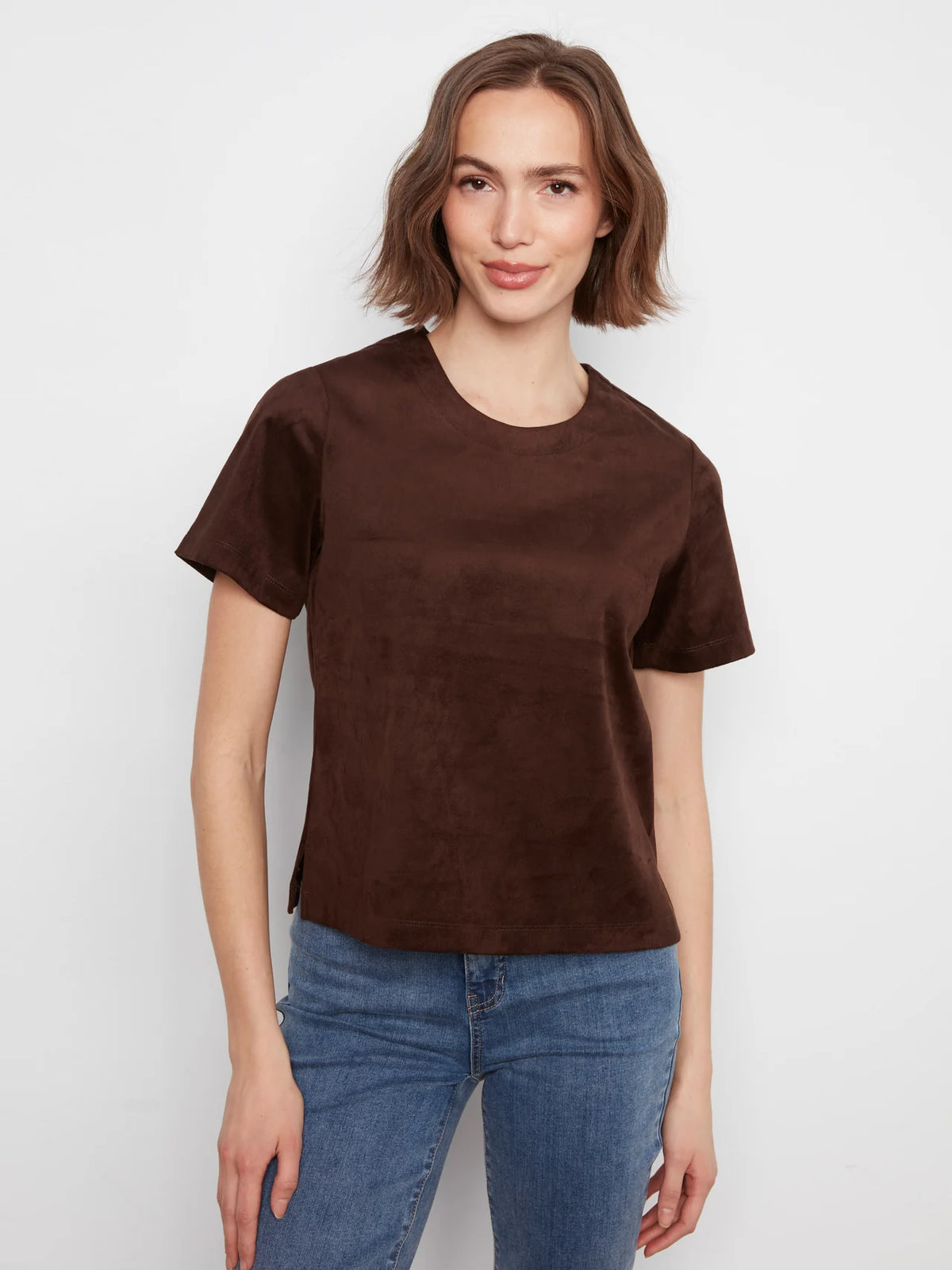 FAUX SUEDE SS TOP