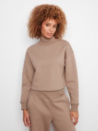 FRENCH TERRY MOCK NECK TOP