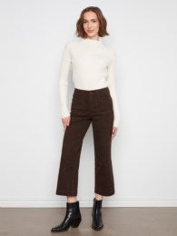 LEOPARD CROPPED WIDE LEG TWILL PANT