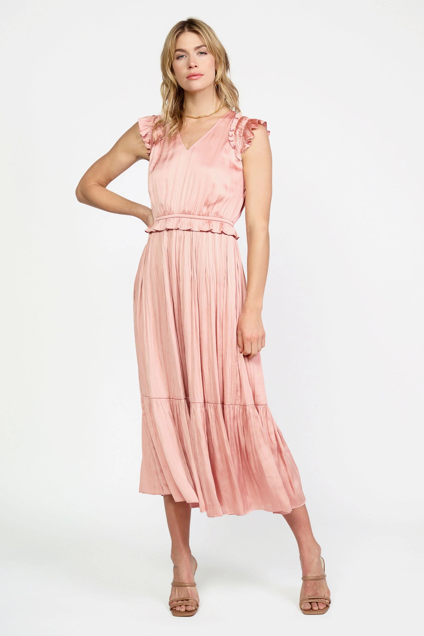 FLUTTER SLEEVE MAXI DRESS