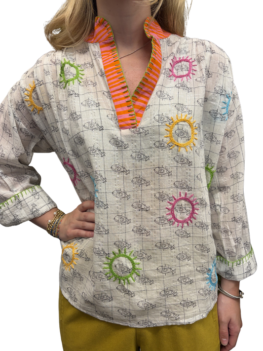 FISH IN THE SUN BLOUSE