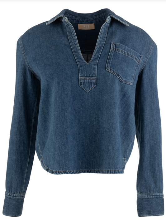 KUT IRIS PULLOVER DENIM SHIRT