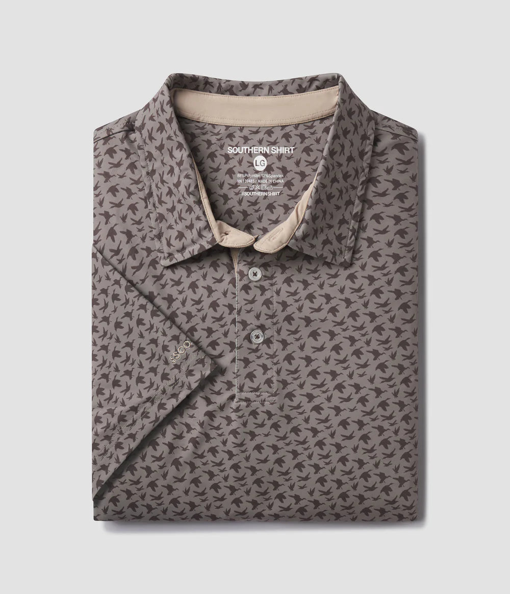 SOUTHERN SHIRT CO. PARTY FOWL PRINT POLO