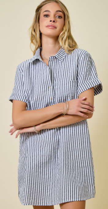 SEABREEZE STRIPE SHIRT DRESS