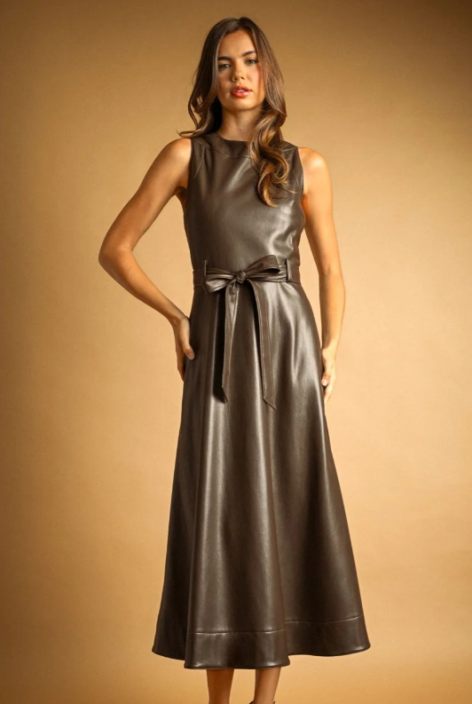 LAUREL FAUX LEATHER DRESS