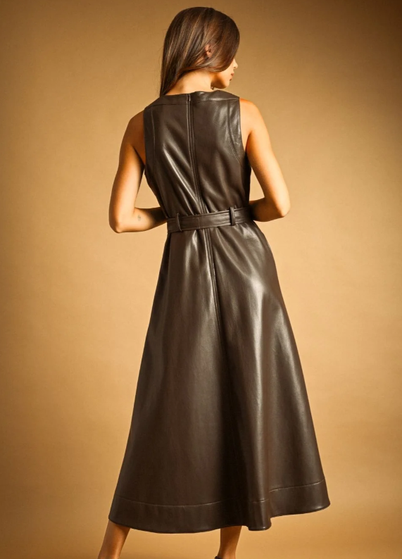 LAUREL FAUX LEATHER DRESS