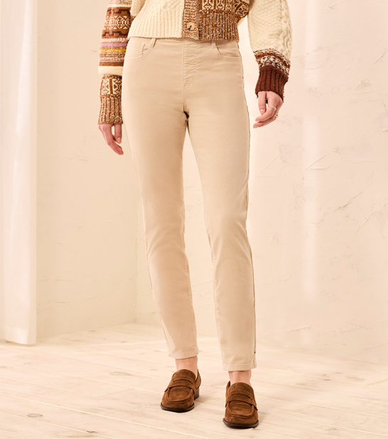 AUDREY MICRO CORD PULL ON SLIM ANKLE PANT