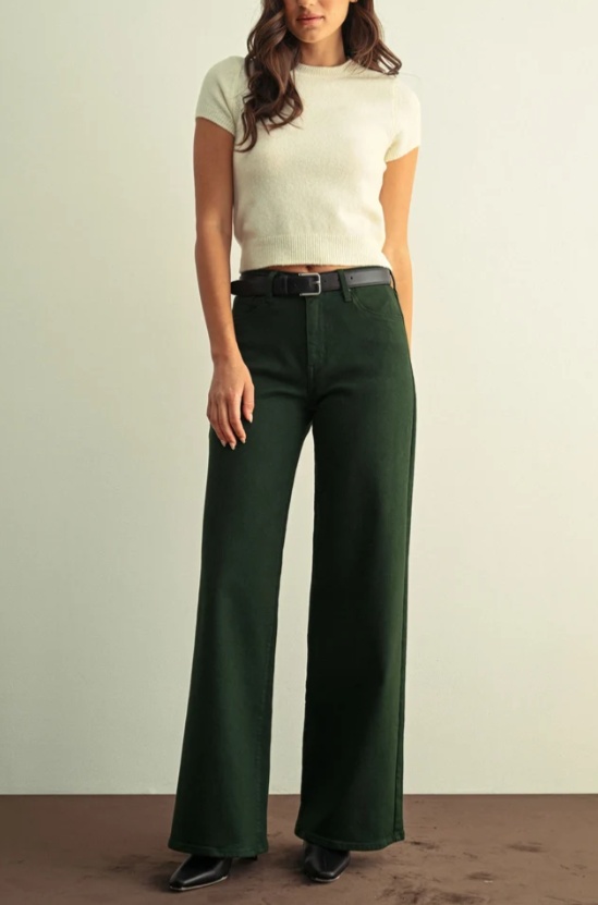 HIGH RISE STRETCHY WIDE LEG