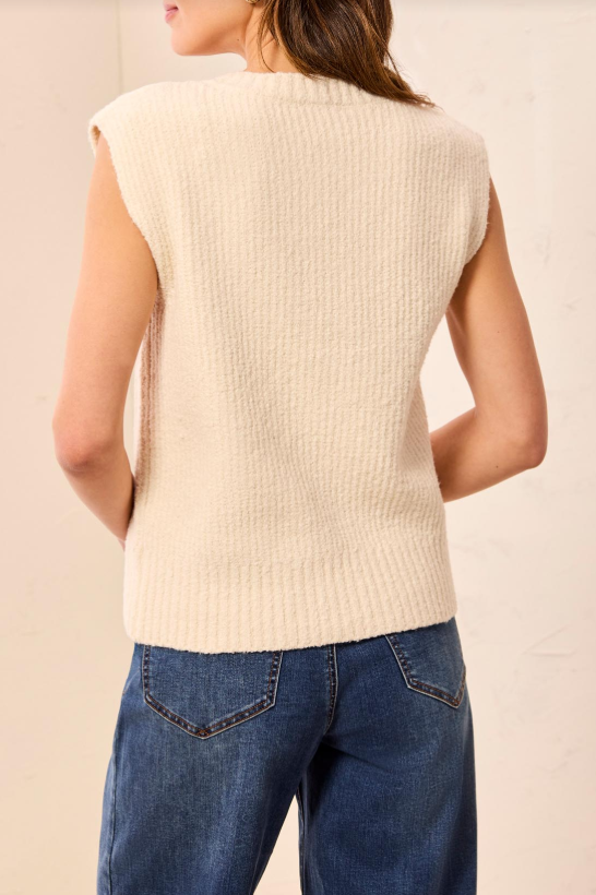 SPLIT NECK SWEATER VEST