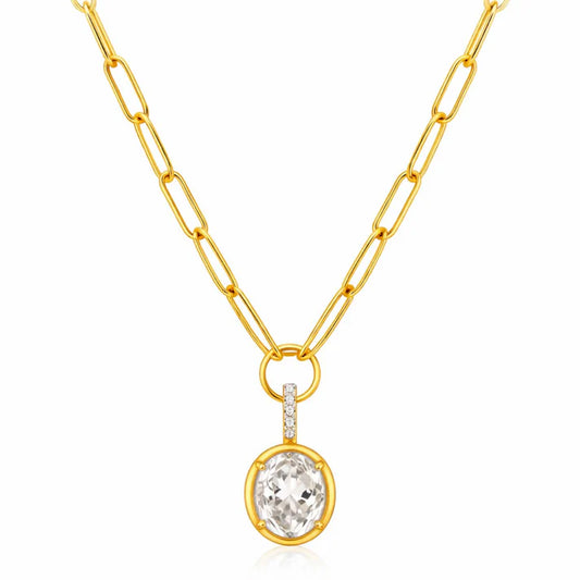 SANTINA OVAL PENDANT NECKLACE