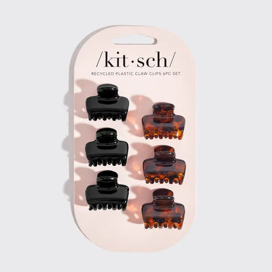 KITSCH Recycled Plastic Mini Puffy Claw Clips 6pc Set