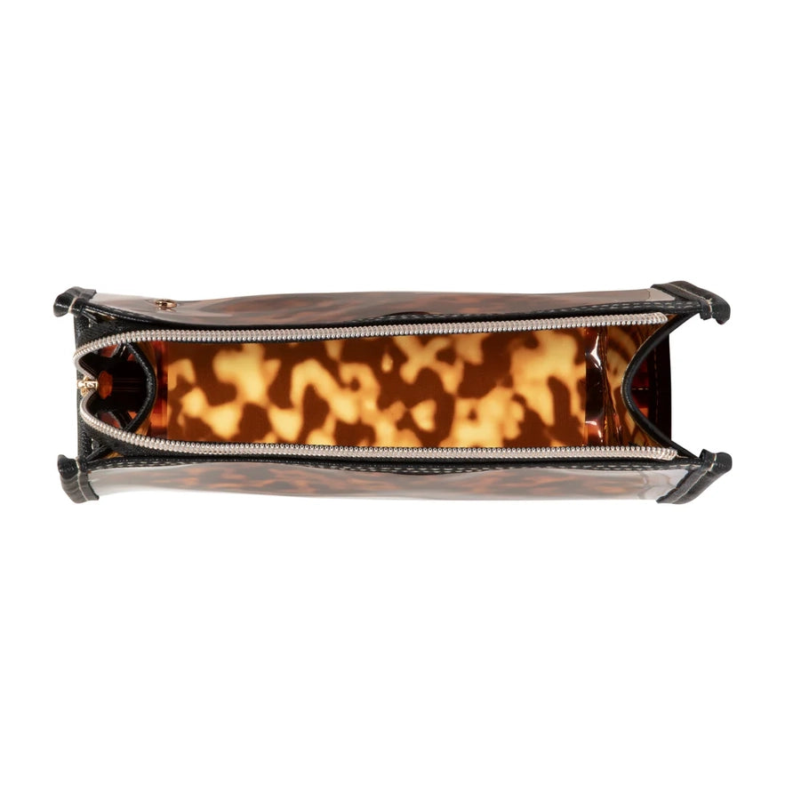 MIAMI CLEARLY TORTOISE ZIP COSMETIC