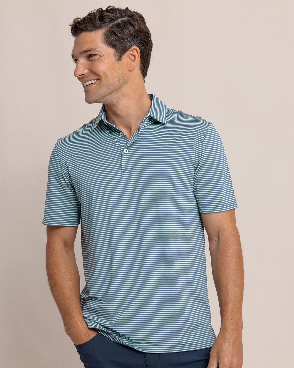 SOUTHERN TIDE DRIVER SUNBURY STRIPE POLO