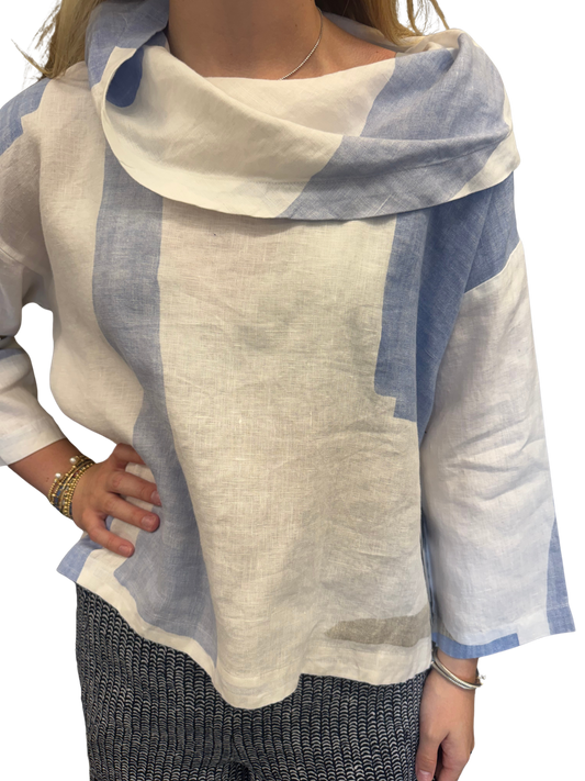 PRINTED COWL TOP