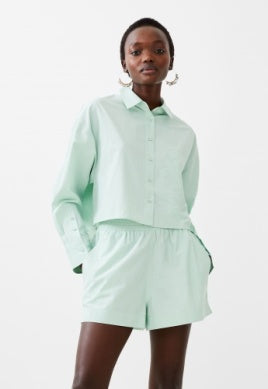 POPLIN SHIRTING CROP SHIRT