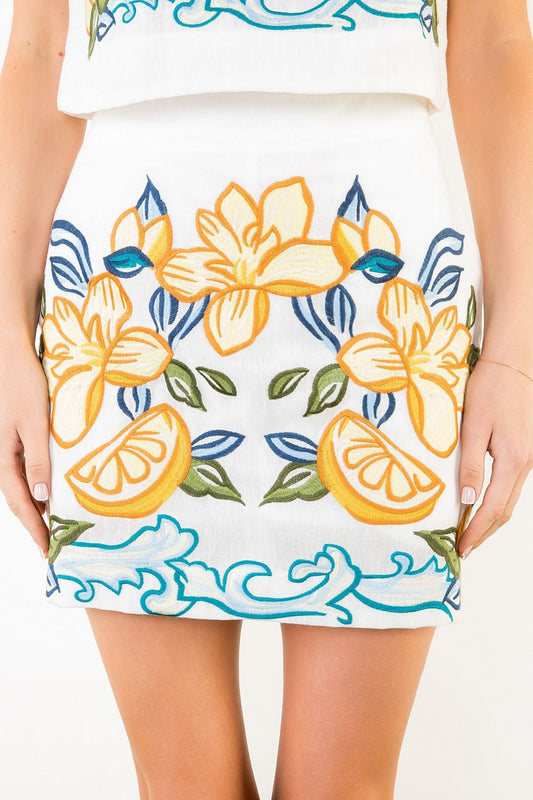 LEMON & FLOWERS SKIRT