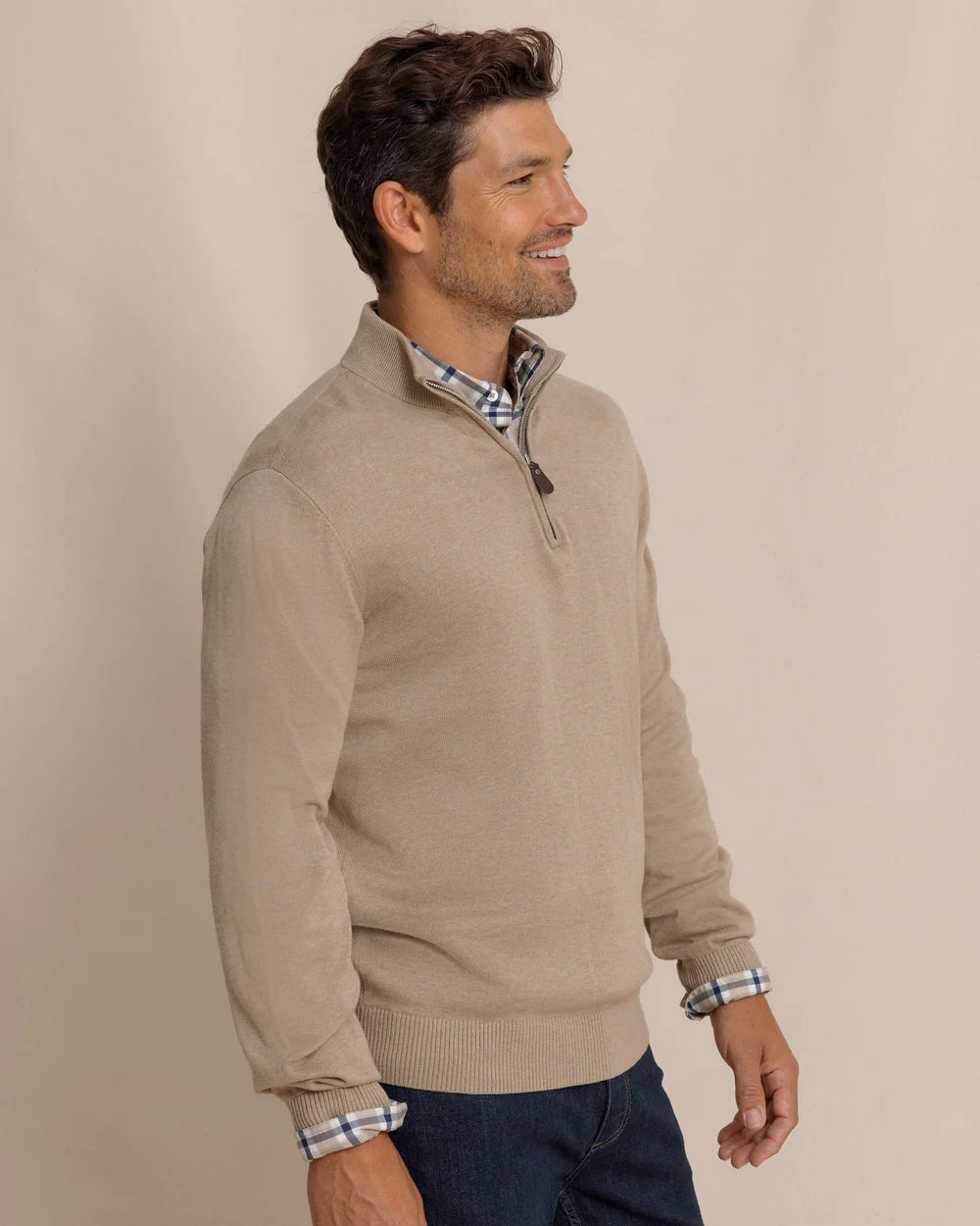 SOUTHERN TIDE WHITEHAVEN HEATHER QUARTER ZIP SWEATER